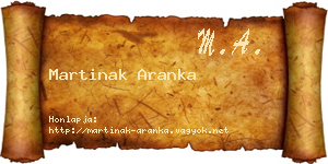 Martinak Aranka névjegykártya